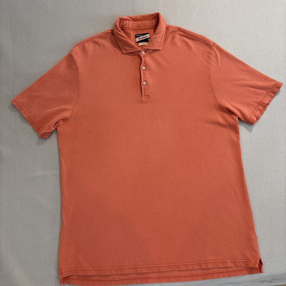 Johnnie-O Surfside LARGE Orange Crush Polo Shirt Mens Stretch JMP03320 EXCELLENT